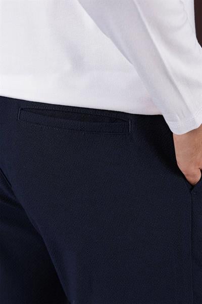 P 1139 Slim Fit Yan Cepli Dokulu Esnek Casuel Lacivert Pantolon