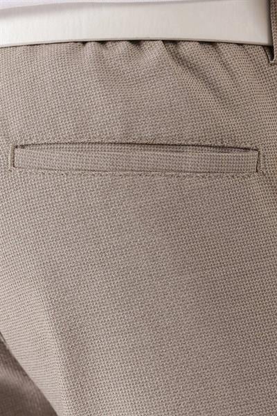 P 1139 Slim Fit Yan Cepli Dokulu Esnek Casuel Bej Pantolon