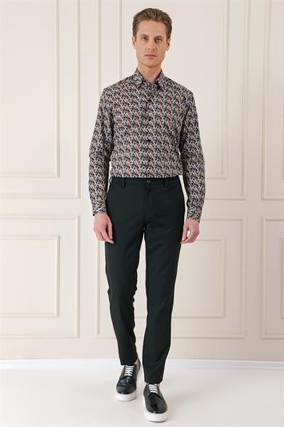 P 1143 Comfort Fit Yan Cep Beli Lastikli Esnek Pamuk Siyah Jogger Pantolon