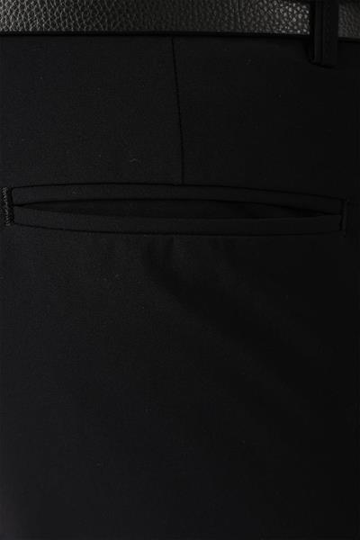 P 1144 Slim Fit Yan Cepli Düz Esnek Casuel Siyah Pantolon