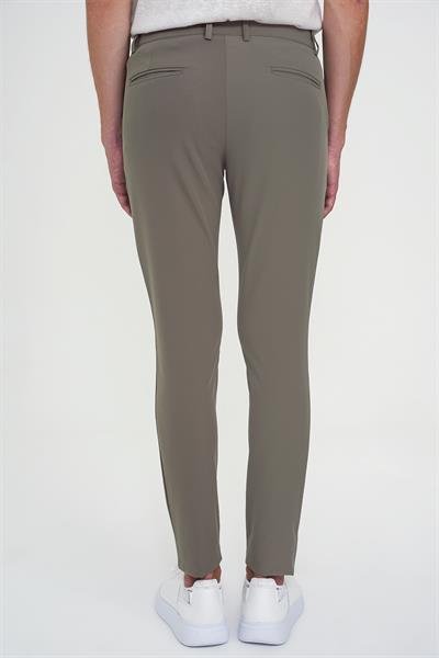 P 1144 Slim Fit Yan Cepli Düz Esnek Casuel Vizon Pantolon