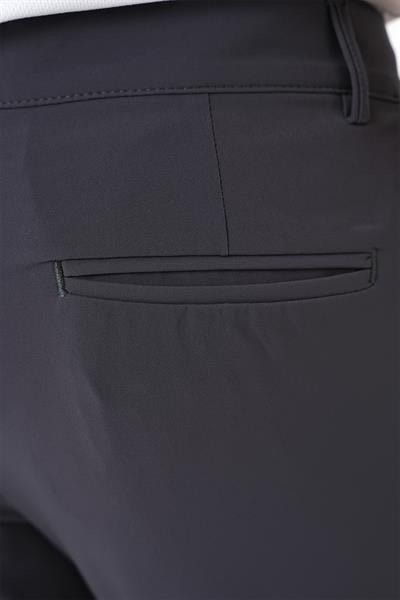 P 1144 Slim Fit Yan Cepli Düz Esnek Casuel Koyu Füme Pantolon