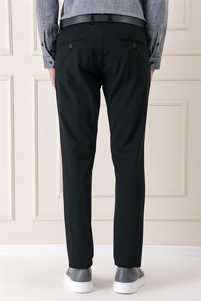 P 1146 Comfort Fit Yan Cep Pamuk Gabardin Casuel Siyah Pantolon
