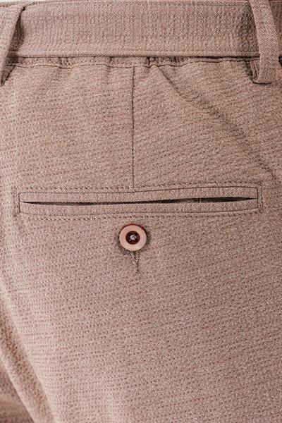 P 1154 Comfort Fit Belden Kumaş Kemerli Pamuk Bej Jogger Pantolon