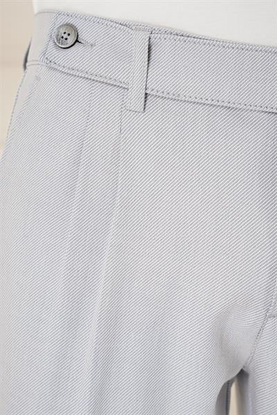P 1158 Comfort Fit Çift Pileli Dokulu Esnek Pamuk Gri Mavi Pantolon