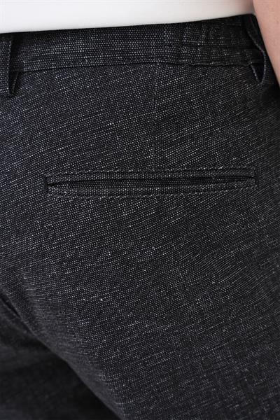 P 1176 Comfort Fit Kırçıllı Beli Lastikli Siyah Jogger Pantolon