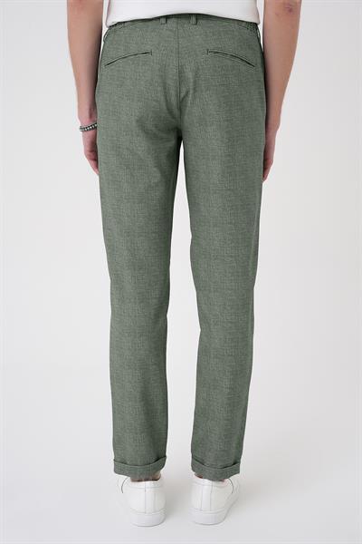P 1176 Comfort Fit Kırçıllı Beli Lastikli Yeşil Jogger Pantolon