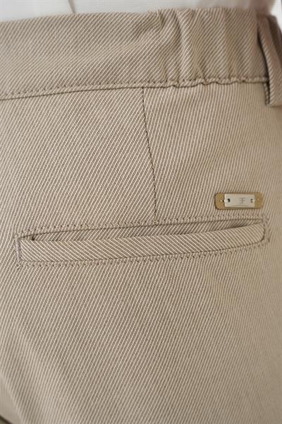 P 1182 Comfort Fit Beli Lastikli Pileli Bej Jogger Pantolon 