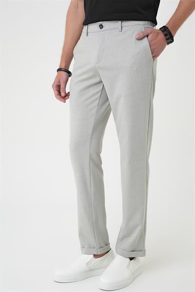 P 1183 Comfort Fit Beli Lastikli Gri Jogger Pantolon 