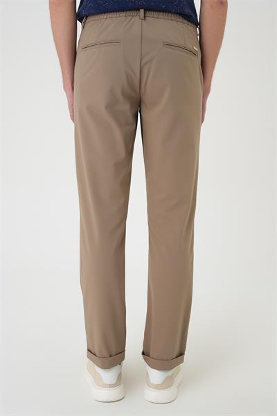 P 1185 Comfort Fit Beli Lastikli Bej Jogger Pantolon 