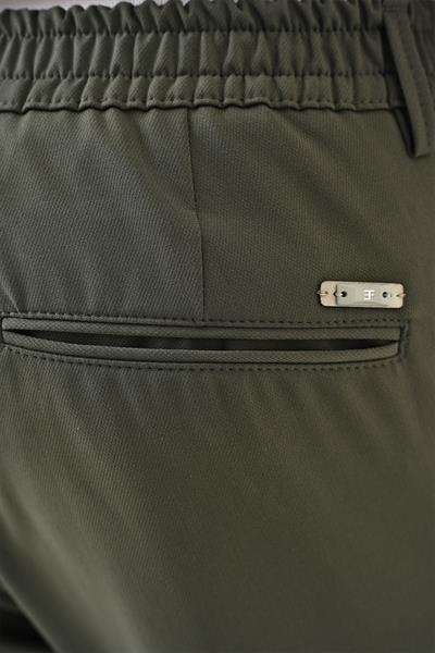 P 1185 Comfort Fit Beli Lastikli Haki Jogger Pantolon 