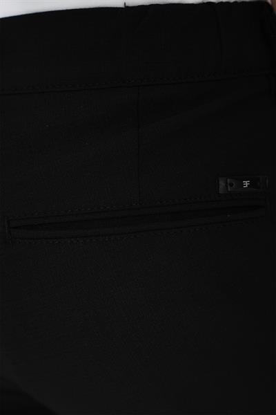 P 1192 Comfort Fit Beli Lastikli Dokulu Siyah Jogger Pantolon 