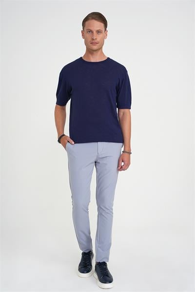 P 1197 PANTOLON SLİM FİT GRİ-MAVİ CASUAL