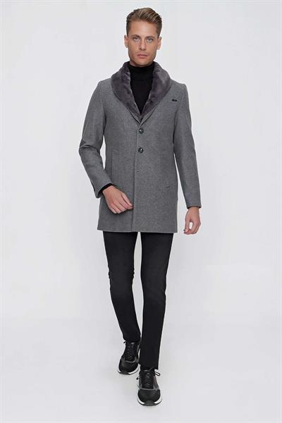 PLT 080 Gri Klasik Palto