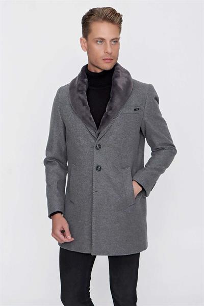 PLT 080 Gri Klasik Palto