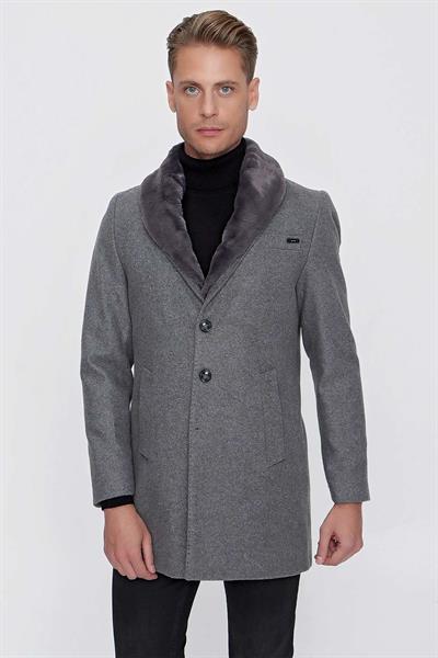 PLT 080 Gri Klasik Palto