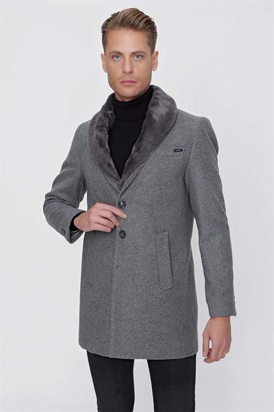 PLT 080 Gri Klasik Palto