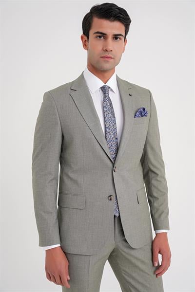 Slim Fit Çift Yırtmaç Esnek Yün Nefti Takım Elbise Tk 918