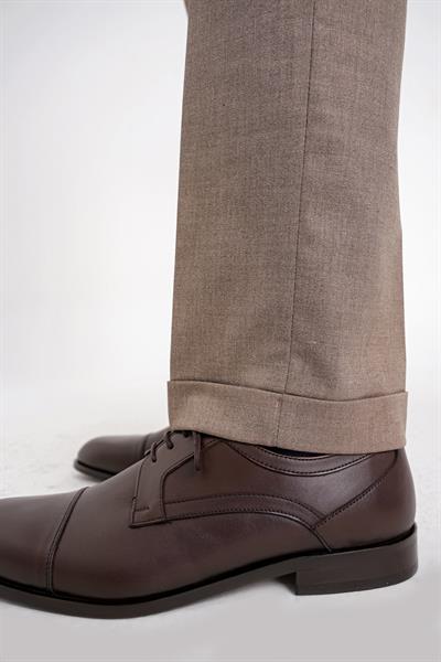 Slim Fit Çift Yırtmaç Esnek Yün Vizon Takım Elbise Tk 918