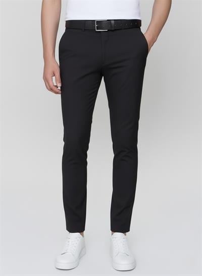 Slim Fit Yan Cep Esnek Pamuklu Casuel Siyah Pantolon P 1088