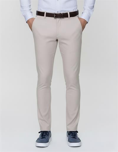 Slim Fit Yan Cep Esnek Pamuklu Casuel Bej Pantolon P 1088