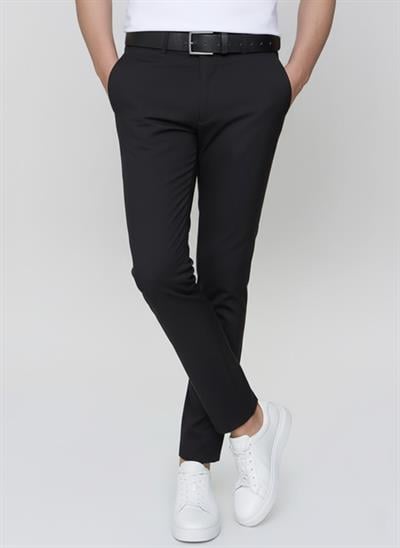 Slim Fit Yan Cep Esnek Pamuklu Casuel Siyah Pantolon P 1088