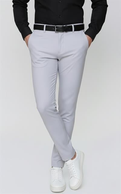 Slim Fit Yan Cep Esnek Pamuklu Casuel Gri Pantolon P 1088
