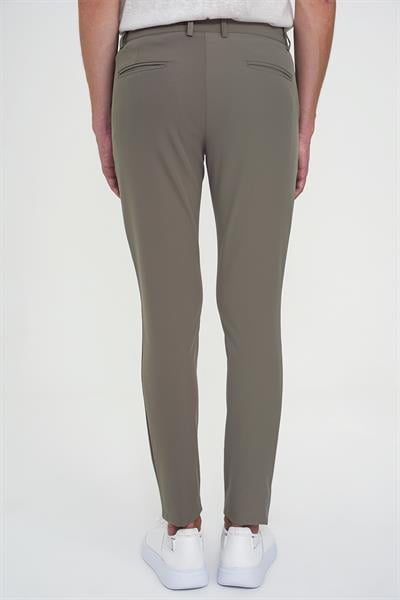Slim Fit Yan Cepli Düz Esnek Casuel Vizon Pantolon P 1144