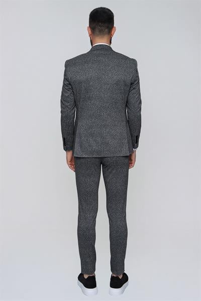 STK 013 Slim Fit Siyah Klasik Takım Elbise
