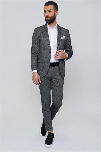 STK 013 Slim Fit Siyah Klasik Takım Elbise