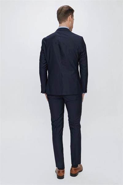 Tk 2021 Slim Fit Klasik Mono Yaka Klasik Lacivert Takım Elbise