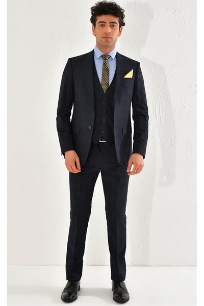 TK 783 Slim Fit Lacivert Klasik Takım Elbise