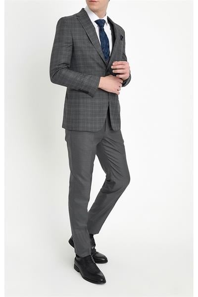 TK 785 Slim Fit Antrasit Klasik Takım Elbise