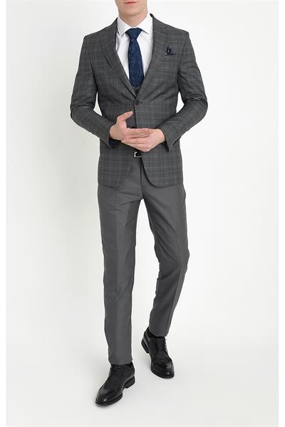 TK 785 Slim Fit Antrasit Klasik Takım Elbise