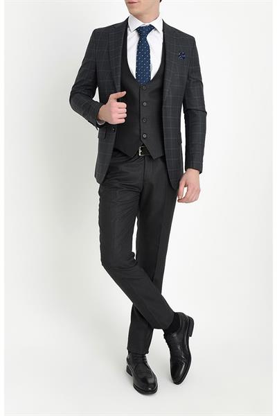 TK 785 Slim Fit Siyah Klasik Takım Elbise