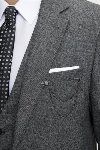 TK 821 Slim Fit Siyah Klasik Takım Elbise