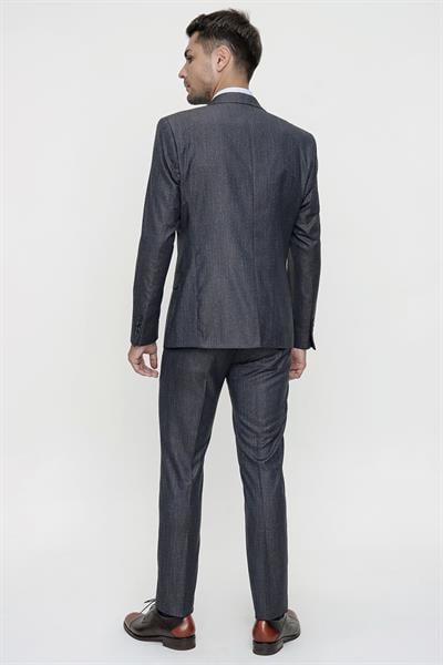 TK 833 Slim Fit Lacivert-Kahve Klasik Takım Elbise