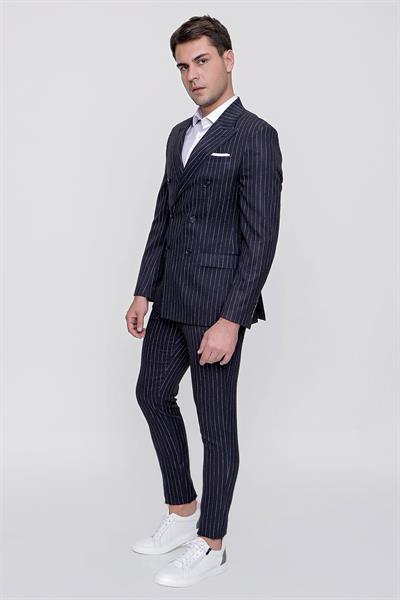 TK 837 Slim Fit Lacivert Klasik Takım Elbise