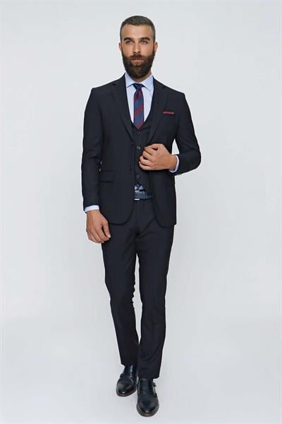 TK 838 Slim Fit Lacivert Spor Takım Elbise
