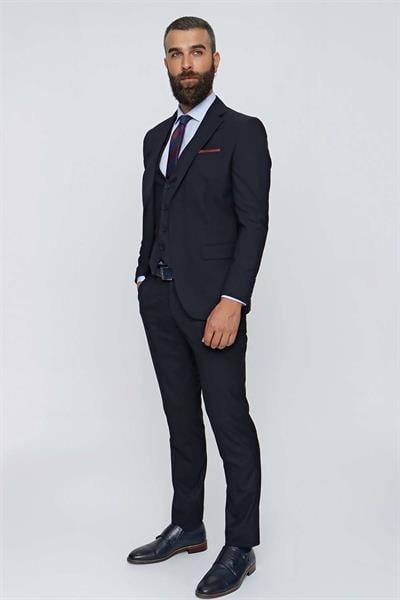 TK 838 Slim Fit Lacivert Spor Takım Elbise