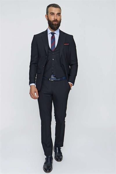 TK 838 Slim Fit Lacivert Spor Takım Elbise