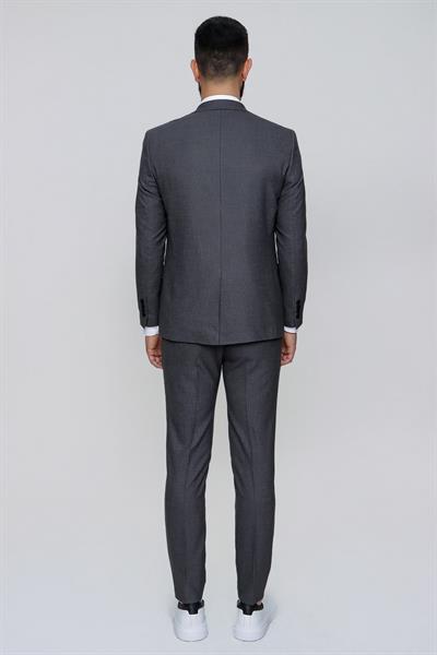 TK 842 Slim Fit Gri Klasik Takım Elbise