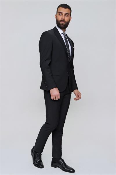 TK 847 Slim Fit Siyah Klasik Takım Elbise