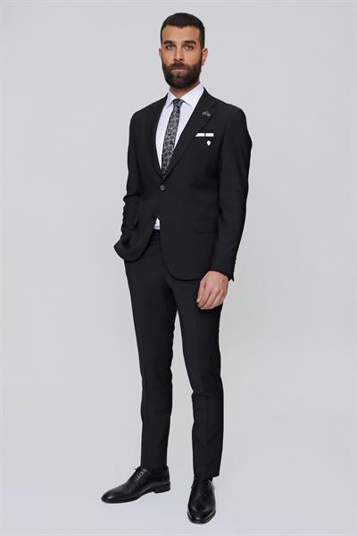 TK 847 Slim Fit Siyah Klasik Takım Elbise