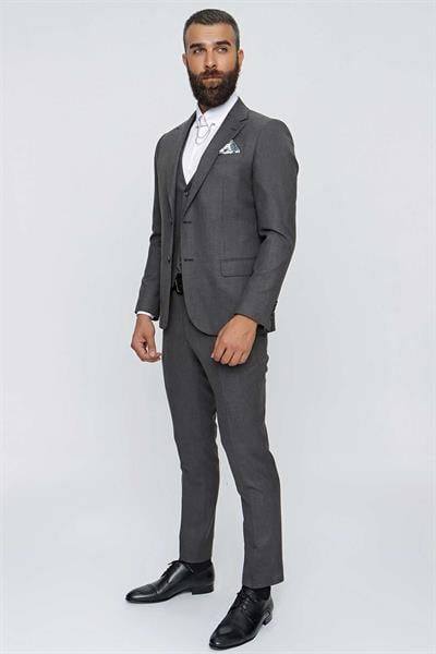 TK 850 Slim Fit Antrasit Klasik Takım Elbise