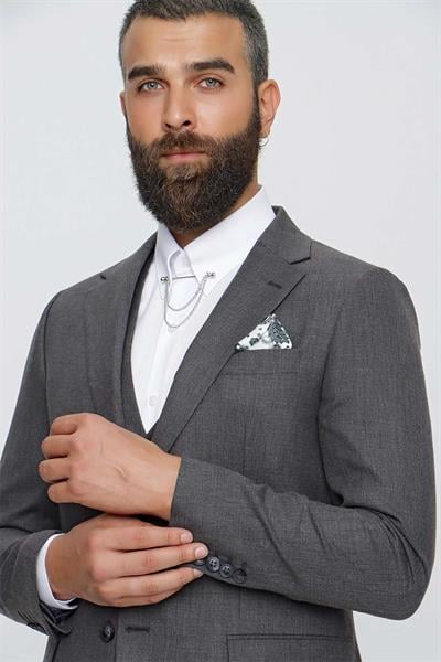 TK 850 Slim Fit Antrasit Klasik Takım Elbise