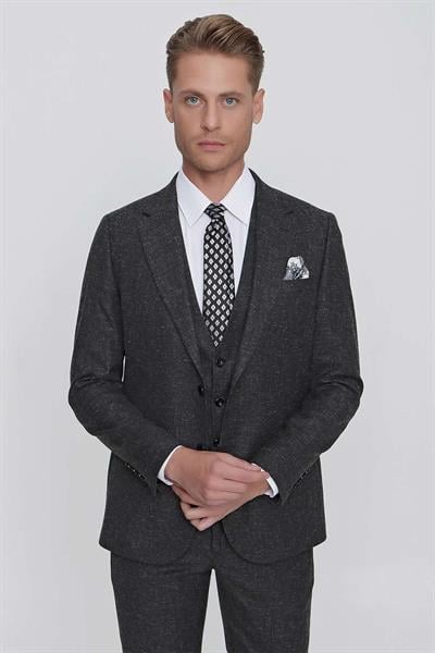 TK 853 Slim Fit Siyah Klasik Takım Elbise