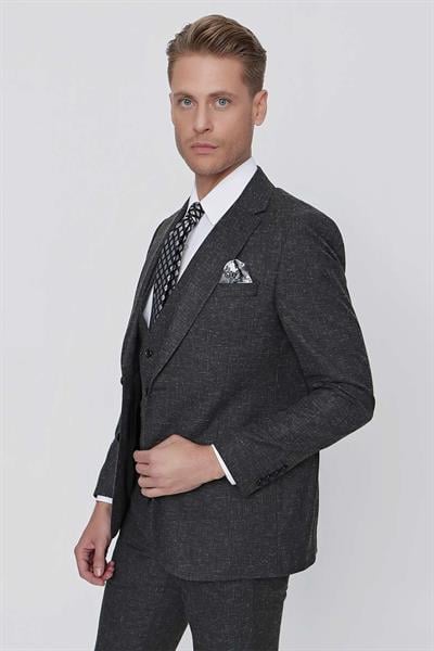 TK 853 Slim Fit Siyah Klasik Takım Elbise