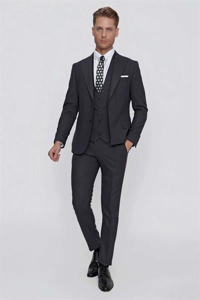 TK 854 Slim Fit Füme Klasik Takım Elbise