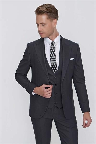 TK 854 Slim Fit Füme Klasik Takım Elbise